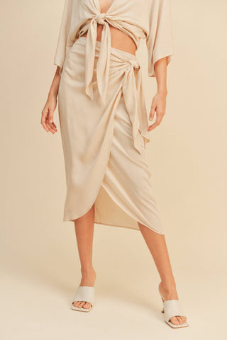 Front Knot Wrap Skirt