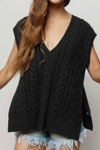 Cable Knit Sweater Vest