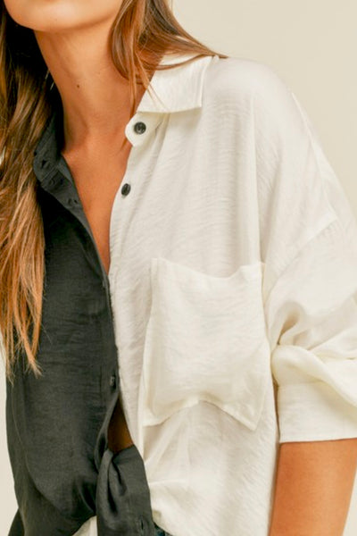 Colour Block Button Down Shirt